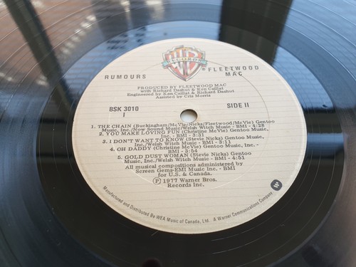 FLEETWOOD MAC - RUMORS 1977 CANADIAN PRESS 12" VINYL RECORD LP - Picture 4 of 5