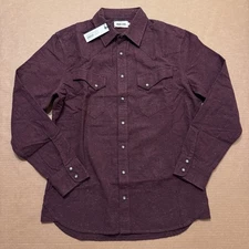 Taylor Stitch Western Shirt in Nutmeg Red Donegal Medium 40 Organic Cotton