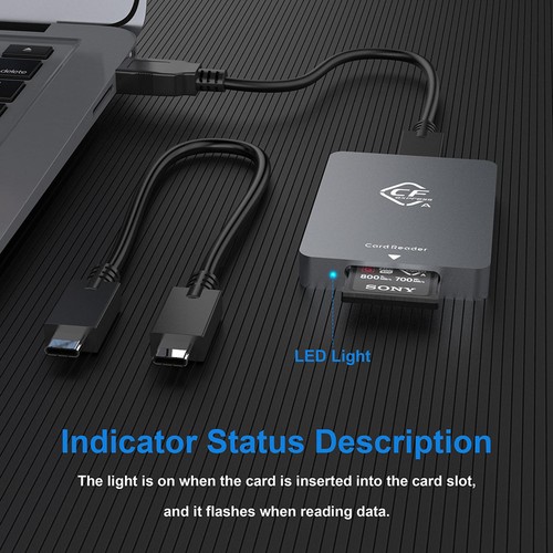 CFexpress Type A Card Reader USB 3.1 Gen 2 10Gbps , Plug&Play CFexpress Reader C - Zdjęcie 7 z 11