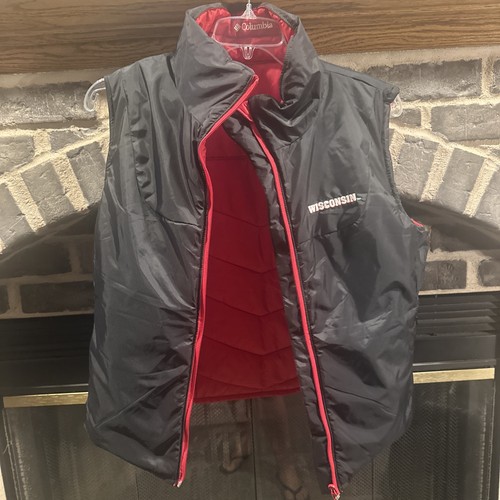 Columbia Wisconsin Badgers Women’s Reversible Logo ZIP Puffer Vest XL EUC-MINT - Picture 12 of 17