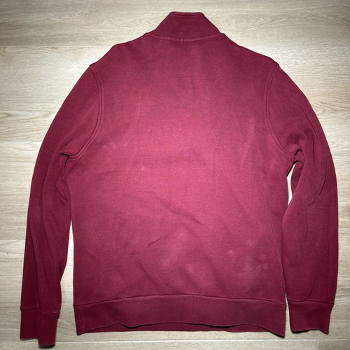 Lacoste Herren 1/4 Reißverschluss Pullover XL Größe 6 Burgund Alligator Logo Preppy Vibe - Bild 6 von 8