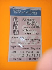 Paper House Productions Twill Stickers Canvas Quotes Baby Girl Scrapbook Pack