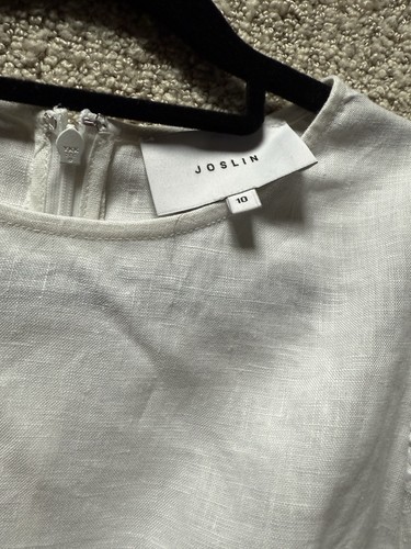 NWOT JOSLIN Reagan Linen Crochet Top - Optical White AU 10 / US 6 AUD$279 - Picture 8 of 10