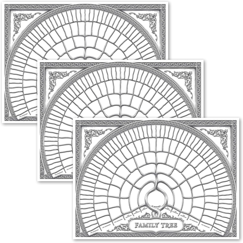 3 Pack - Family Tree Chart To Fill In- 6 Generation Genealogy Poster - Blank ...
