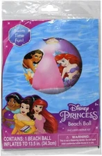 Disney Princess Inflatable Beach Ball for Kids at Beach and Pool Party, 13.5"