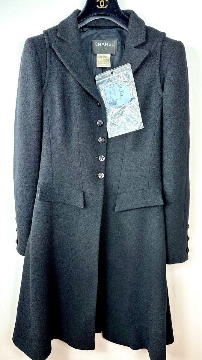 Chanel Vintage 2006 Black Long Coat 34 36 38 2 4 6 Jacket Chanel Vintage 2006 Black Long Coat 34 36 38 2 4 6 Jacket