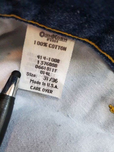 Pantalones de Trabajo Vaqueros Oshkosh De Colección Azul Jeans Para Hombre 31x36 Hechos en EE. UU. (30x35 Actual) - Imagen 5 de 9