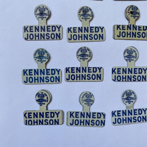 Veinticinco pestañas de litografía de metal de la campaña John Kennedy Johnson Kennedy 1960 Kennedy - Imagen 5 de 5