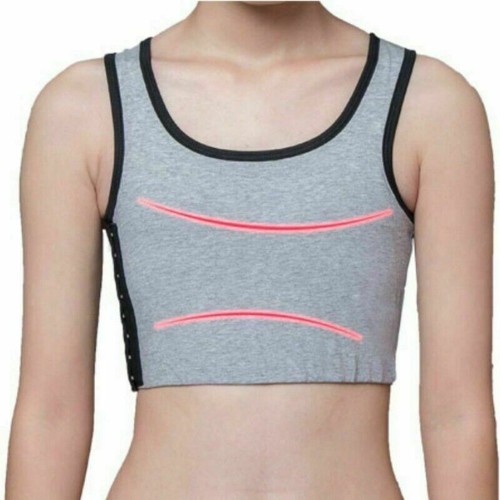 Women Short Breast Binder Breathable Buckle Lesbian Vest Tops Plus Size NLK - Picture 6 of 15