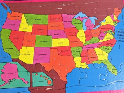 Vintage - Puzzle Patch - 25 Piece Picture Puzzles map of the