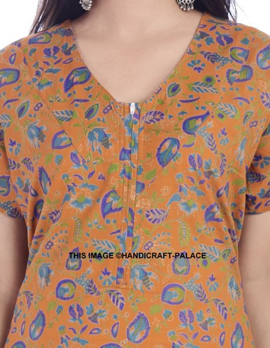 Ladies Women Nightwear Printed 100% Cotton Short Sleeve Long Nightdress Maxi - Picture 16 of 31