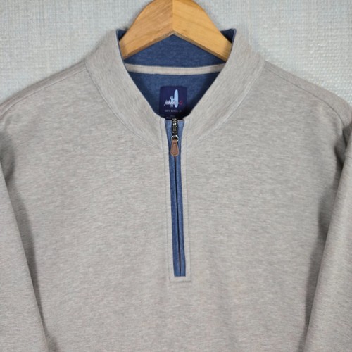 JOHNNIE-O Size 2XL Mens Khaki 1/4 Zip Soft Cotton/Lyocell Pullover Sweatshirt - Picture 4 of 11