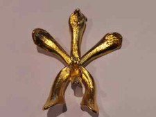 Vintage Iris Pendant Brooch Gold Plated