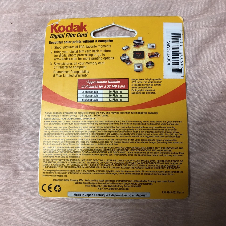 KODAK Digital Film Card NIP 32MB xD Picture Card NOS - Image 4 of 4
