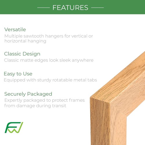 Elegant 16x20 Golden Oak Poster Frame Set with Shatterproof Acrylic - 2 Pack - Picture 5 of 11