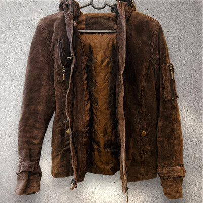 Vintage 20s C&A Yessica Genuine Velvet Real Pig Leather Rare Zip 
