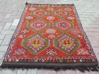 Bedroom Rug, Small Rugs, Area Rug, Vintage Turkish Kilim, Doormat, Kelim 42''X59''
