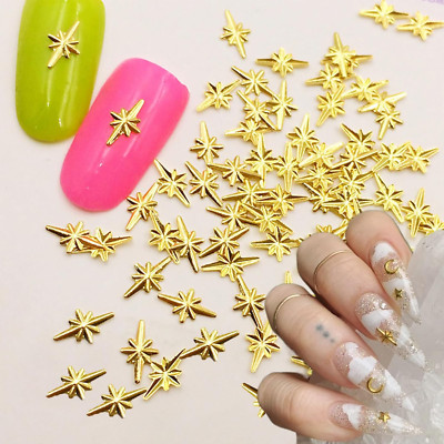 1000 piezas Mini Estrellas para Decoración de Uñas Diamantes de Imitación Dorado