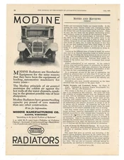 1925 Modine Radiator Ad: Six Wheeler Equipment Motor Coach Bus Front End Picture