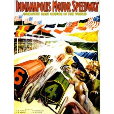 SPORT EXHIBITION RACE INDIANAPOLIS MOTOR SPEEDWAY CAR FLAG INDY 500 NEW FINE ART
