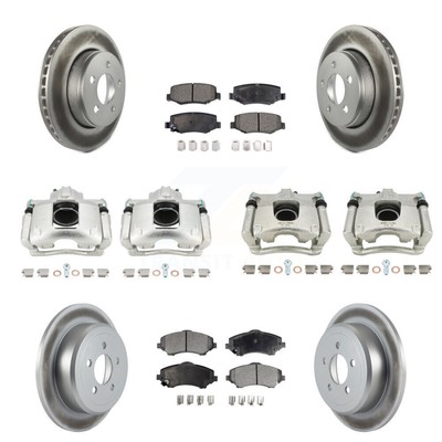 Brake Caliper Coat Rotor Semi-Metallic Pad Front Rear Kit (10Pc) For Dodge Nitro