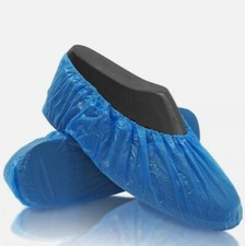 ??60x Disposable Shoe Boot Covers Blue Plastic Over Shoes Clean Protectors Floor