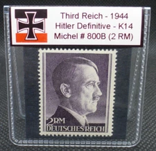 2 Reichsmark Adolf Hitler 1944 WW2 Stamp High Value Third Reich Nazi Germany