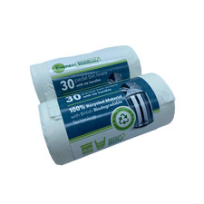 Evaness 100% Recycled + Biodegradable Bin Bags with Tie Handles 20-30L - 60 Bags
