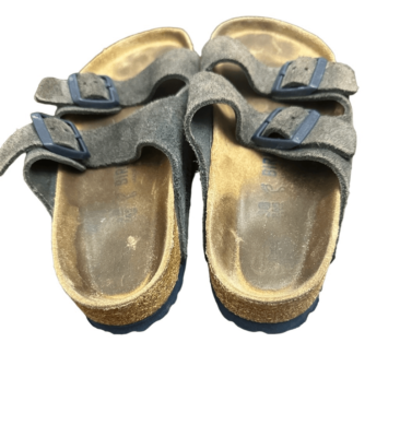 Birkenstock Germany Arizona Blue Suede Leather Slip On Slide  display picture 3