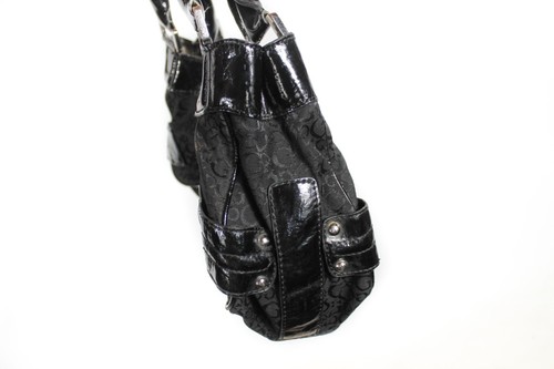 Vintage GUESS Monogram Leather Shoulder Bag Black - Picture 7 of 13