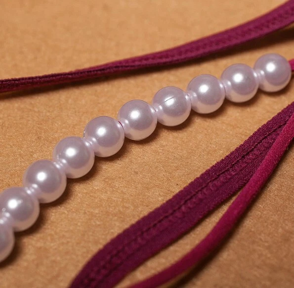 Rio String Tanga transparent Dessous Slip sexy Schmuck Rot Reizwäsche mit Spitze - Bild 4 von 4