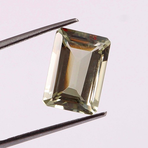 7 Carat Natural Green Amethyst Prasiolite Emerald Cut Faceted Loose Gemstone - Picture 2 of 3