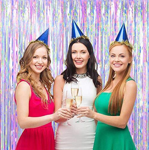 2pcs 3ft x 8.3ft Shiny Corlorful Metallic Tinsel Foil Fringe Multicolor 1 - Picture 7 of 7