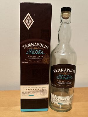 TAMNAVULIN  Single Malt  EMPTY WHISKY BOTTLE And BOX CRAFTING, UP CYLCLING ETC