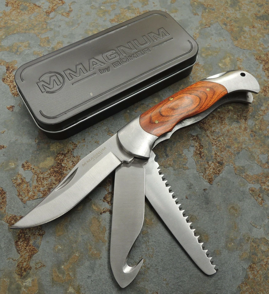 Böker Magnum CLASSIC HUNTER Messer Jagdtaschenmesser Knochensäge Guthook