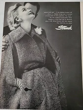 1957 Women's Monarch Stroock star tweed coat vintage fashion ad 