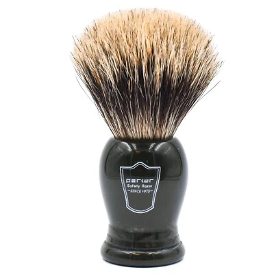 PARKER SAFETY RAZOR Deluxe Parker King Size 23 mm Handmade Pure Badger Shaving Brush with Stand