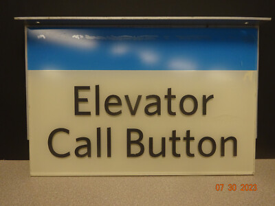 Elevator Hall Call Button Double Sided Acrylic & Aluminum   9'' x 14'' Sign