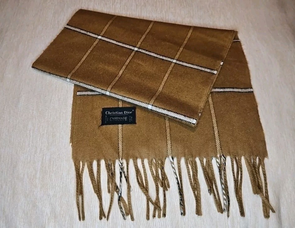 Vintage Christian Dior Scarf Made In Japan 100% Merino Wool