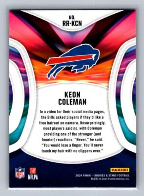 Keon Coleman 2024 Panini Rookies & Stars Rookie Rush - Red