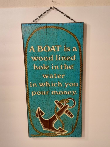 Vintage No. 402 George Nathan Boat Wood Sign 15"x 7.5"
