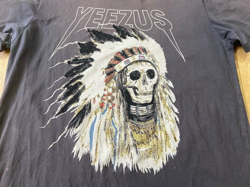 Kanye West Yeezus T Shirt Medium Skull Indian Headdress Graphic Distressed - Picture 7 of 19