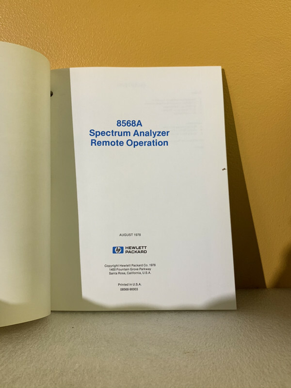 HP 08568-90003 8568A Spectrum Analyzer Remote Operation | eBay