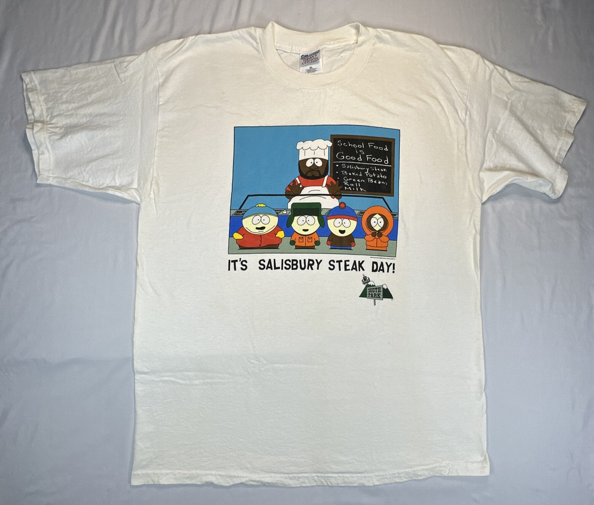Vintage Sz XL South Park T-Shirt Salisbury Steak Day 1997 Comedy