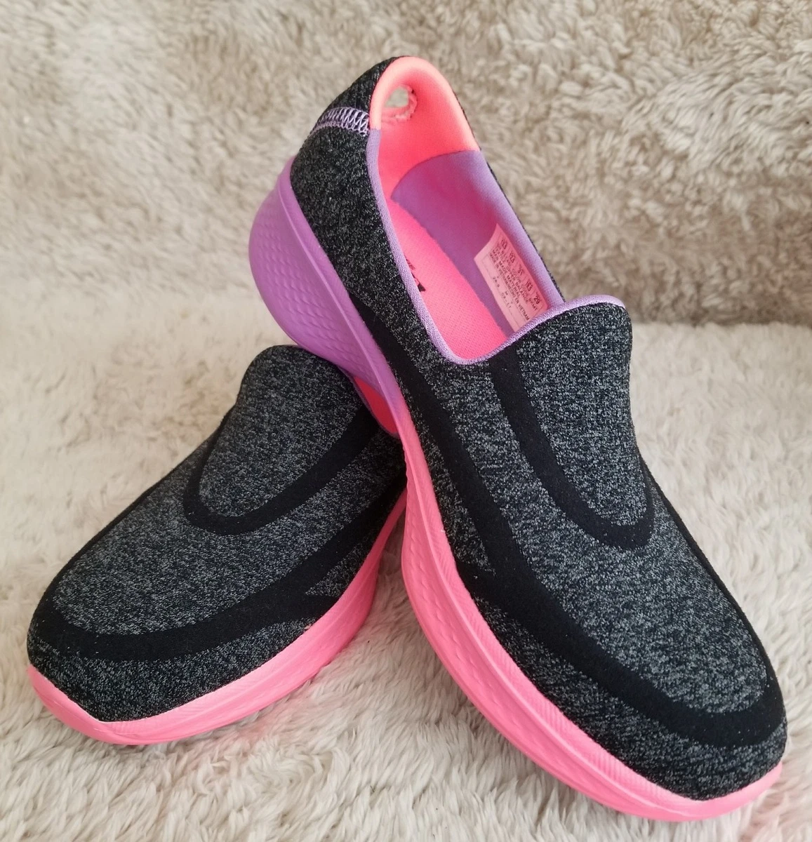 Skechers GO WALK 4 AWESOME OMBRES Girls Childrens Slip On Trainers