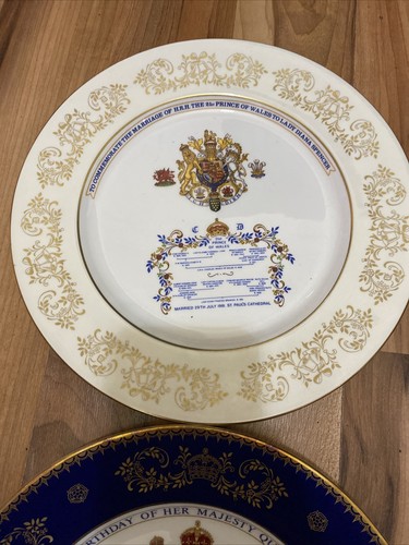 6 vintage aynsley royal commemorative wall plates - Picture 2 of 13