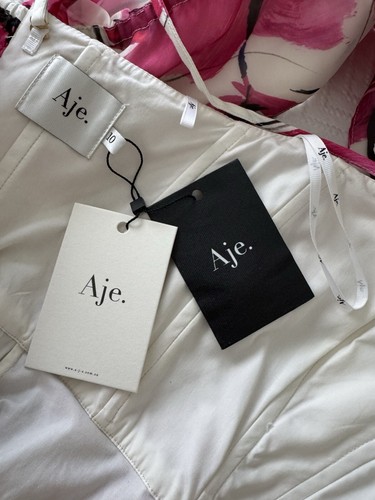 Aje Dress BNWT Size AU 10/ US 6/ Medium Cordelia Corset Maxi Floral Off Shoulder - Foto 19 di 21