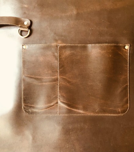 Nuovo grembiule in pelle marrone barbecue macellaio cucina fabbro unisex - Foto 4 di 10