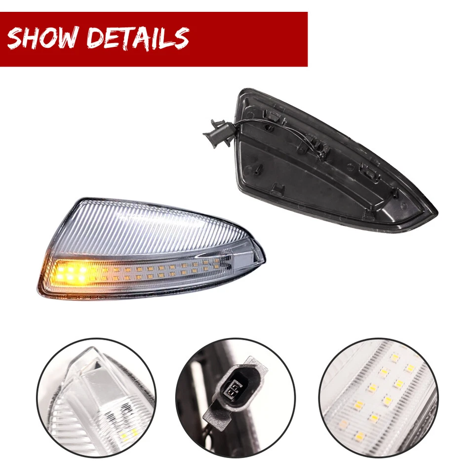 Par de luces de giro para espejo de puerta para Mercedes Benz C250 C300 C350 C63 2008-14 Foto 4 de 4