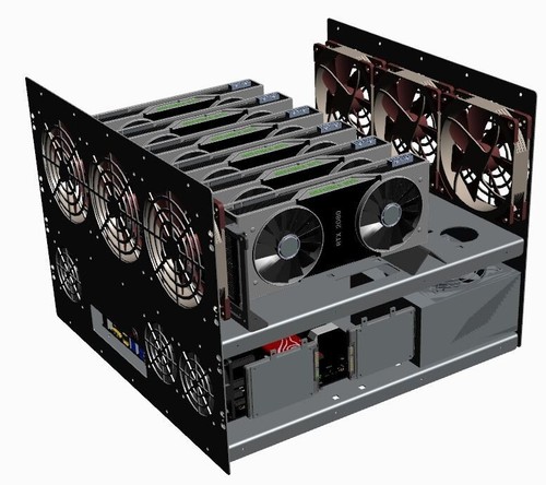 RACK 8U OPEN PC case K-CASE 1 perfect for crypto or AI. 6 x GPU , 2 x PSU - Zdjęcie 4 z 10